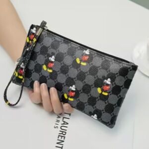 Disney Inspired Mickey Mouse Print Wristlet Clutch Bag